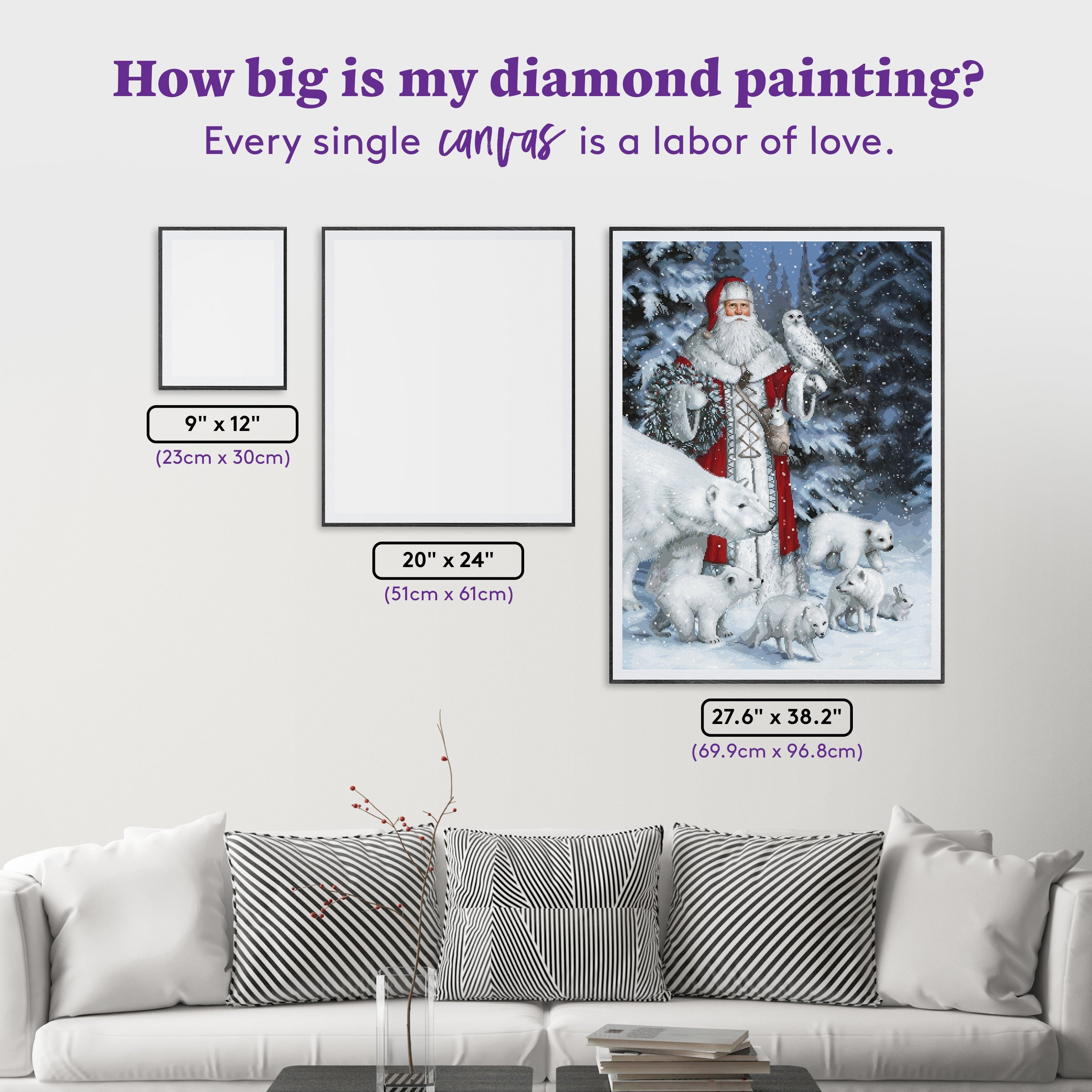 Red Arctic Santa with Polar Bears, Foxes, Owl W8