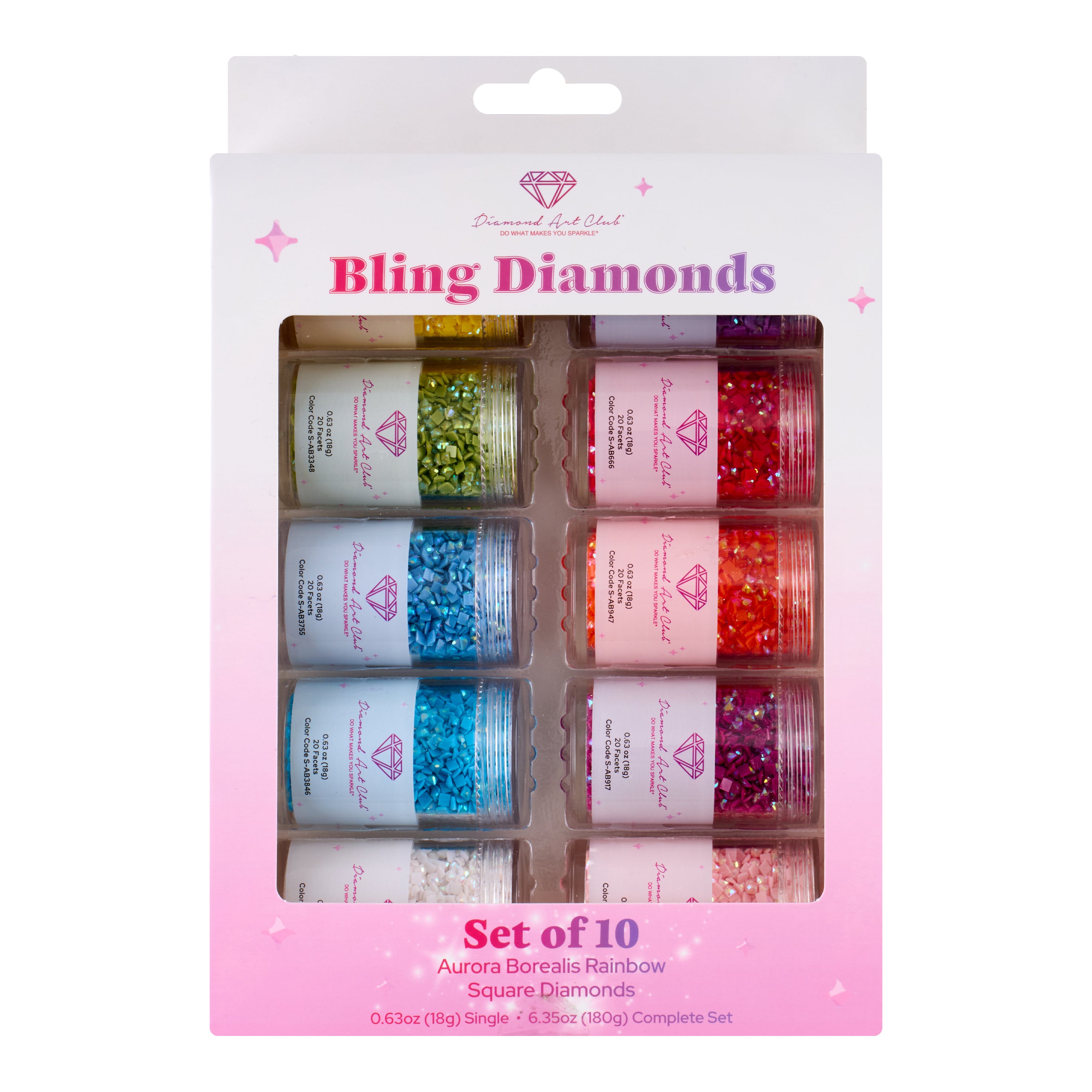 Aurora Borealis - Rainbow Square (Set of 10) H5