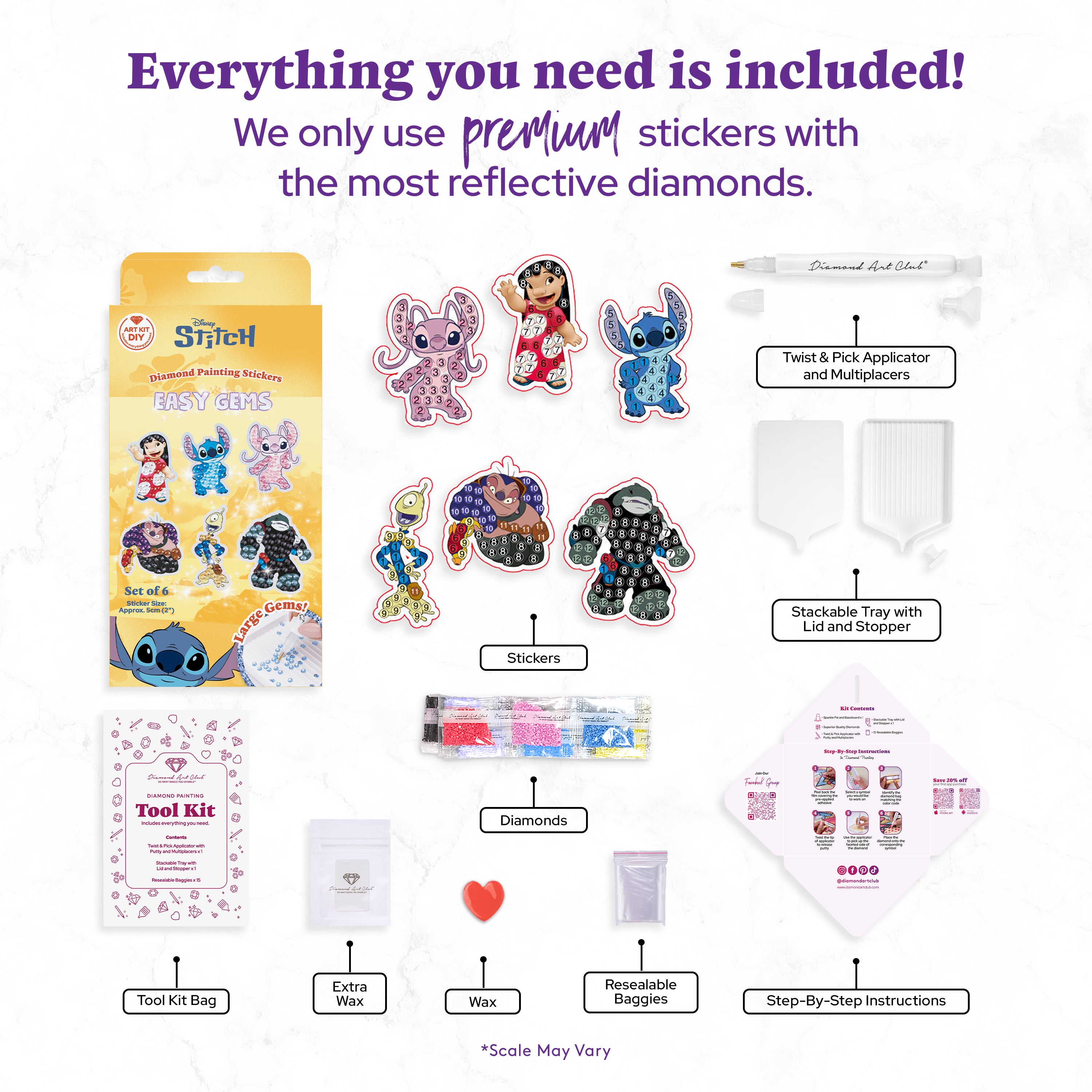 Easy Gem™ Stickers - Lilo & Stitch™ (Set of 6) D4
