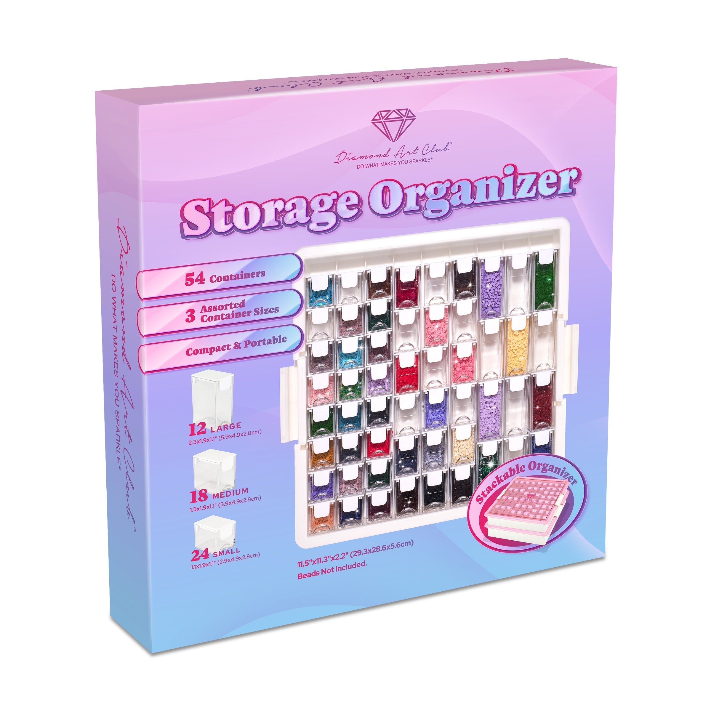 Premium 54-Container Diamond Storage Organizer H2