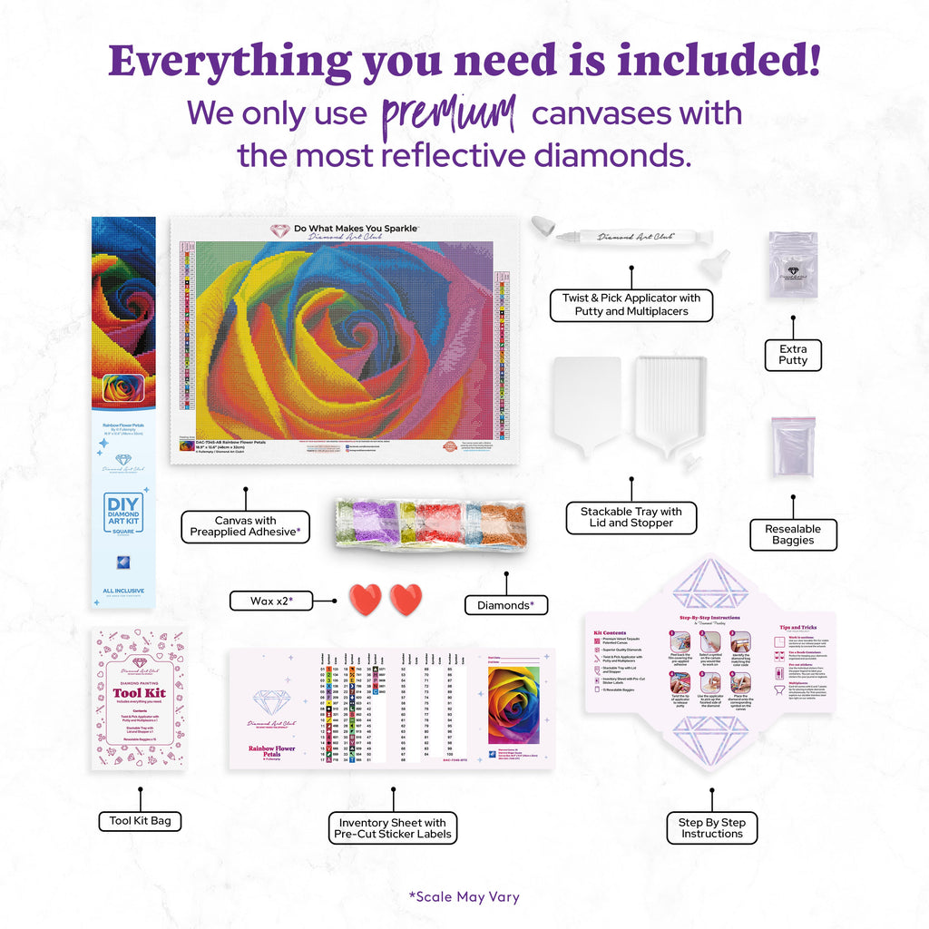 Rainbow Flower Petals W6